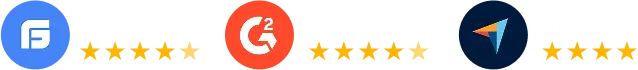 G2 4.3 Stars Ratings, Capterra 4.0 Stars Ratings, Good Firms 4.5 Stars Ratings