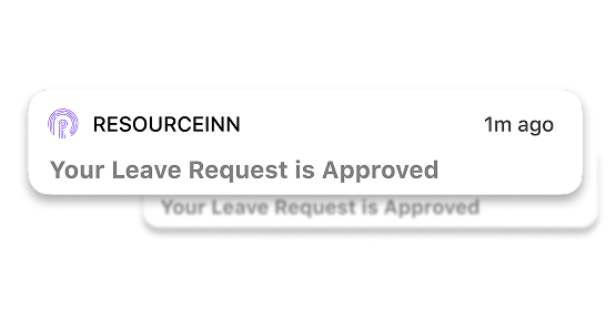 Real-time workforce alerts and HR notifications dashboard in ResourceInn HRMS.