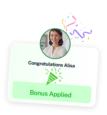 bonus received popup UI