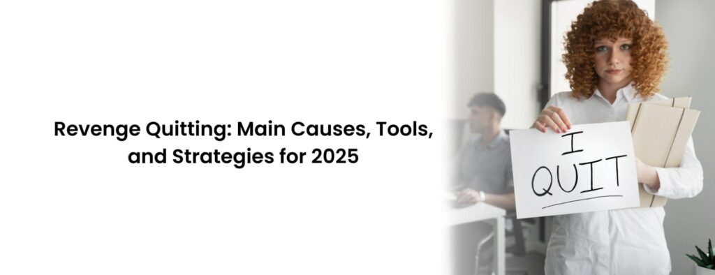 Female employee is revenge quitting from her workplace.