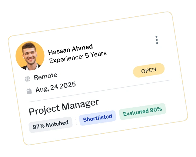 candidate experience remote online matched profile UI