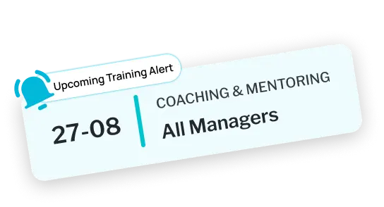 upcoming training notification UI