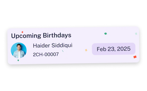 upcoming birthday attendance UI | HRM Portal