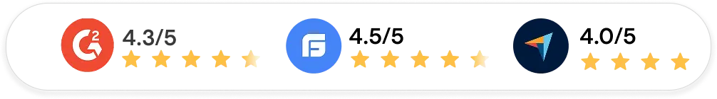 G2 Capterra GoodFirms 5 star rating logos