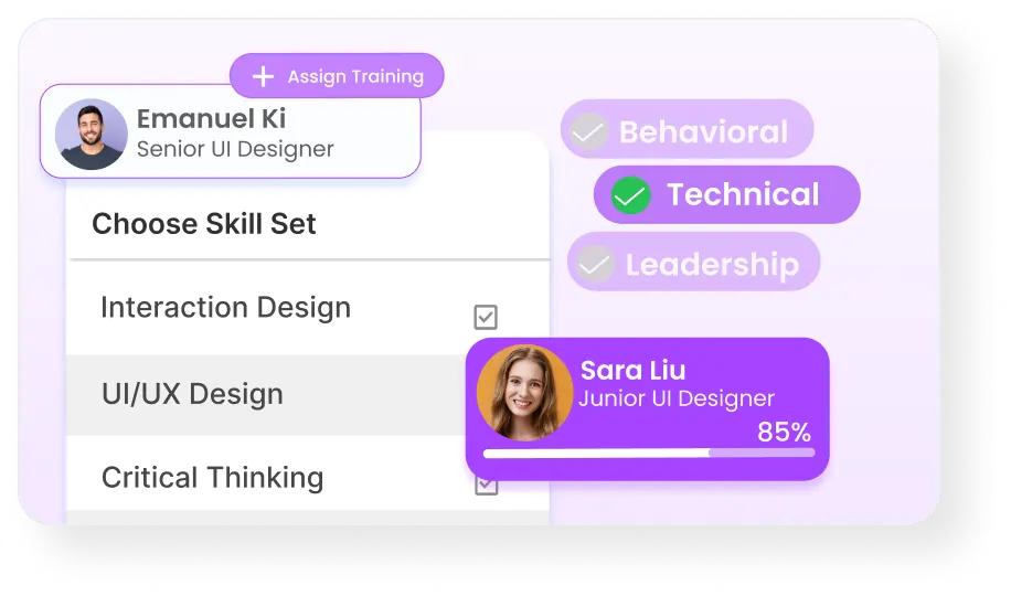 succession planning assign training UI