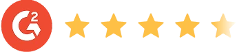 G2 five star review badge