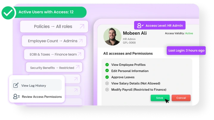 employee access management UI