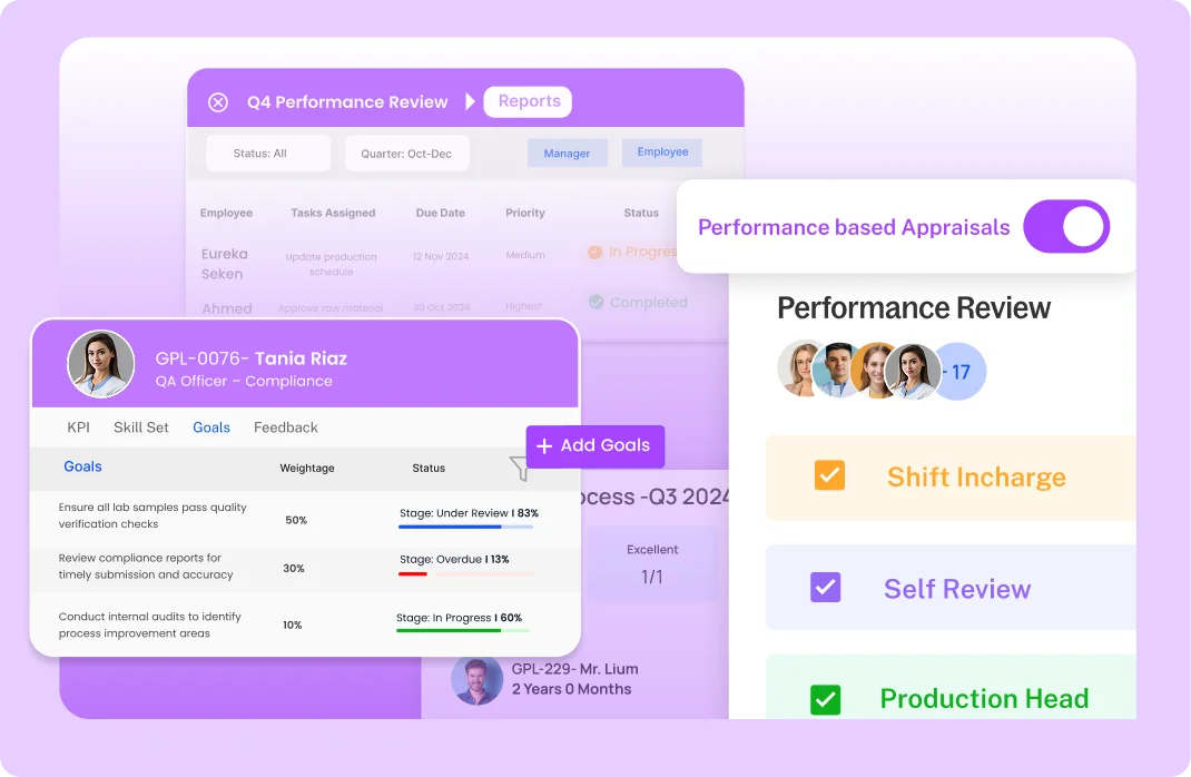 Payroll software dashboard for workforce salary management and payroll automation in ResourceInn HRMS.