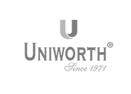 Uniworth company logo featured as a ResourceInn HRMS client.