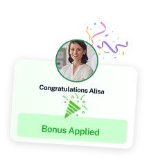 bonus received popup UI