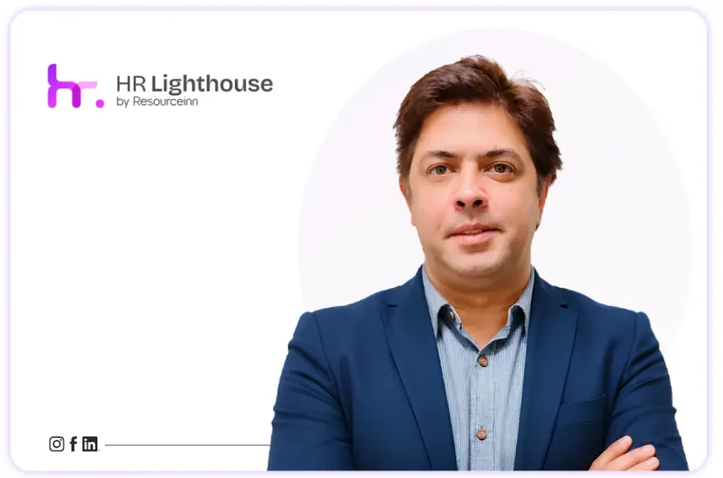 ResourceInn banner featuring HR Manager Raheel Saqib and his professional profile.