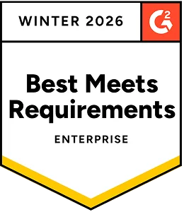 G2 Best Meets Requirements badge displayed for the ResourceInn HRMS platform.