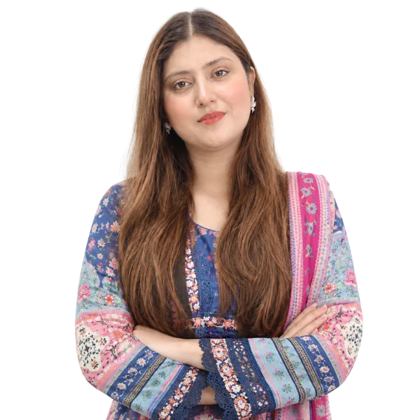 Professional profile photo of HR Manager Tehreem without background.