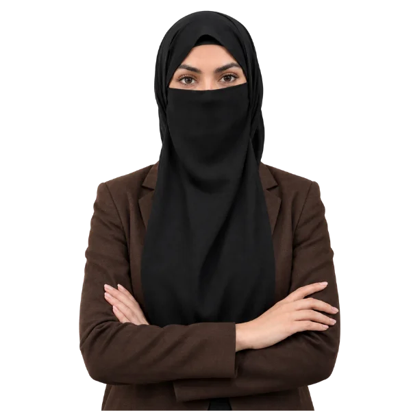 Professional profile photo of HR Manager Misbah without background.