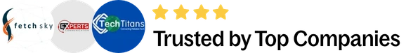 "Trusted by Top Companies" banner with logos of FetchSky, Experts Communication and the Artificial Intelligence Community of Pakistan