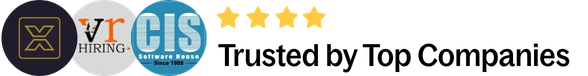 "Trusted by Top Companies" banner with logos of Xynotech, VR Hiring and CIS