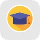 Asean Online Education (AOE) logo, a yellow graduation cap icon