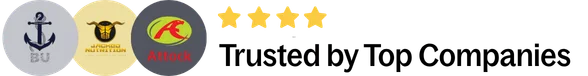 Trusted by Top Companies banner with logos of employers Fouzia Maqbool has worked with