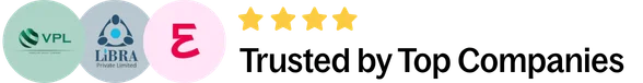 Trusted by Top Companies graphic showing logos of Hassan Masood Javaid's employers with a four-star rating