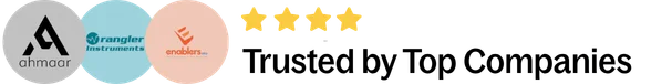 Logos of top companies Rabbia Manzoor has worked with, shown as Trusted by Top Companies