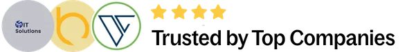 Trusted by Top Companies graphic showing logos of Syeda Hina Zahra's employers with a four-star rating
