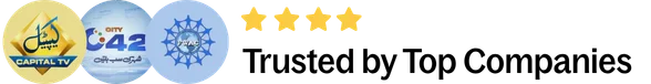 Logos of top companies Waqar Riaz has worked with, shown as Trusted by Top Companies